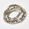 Electroplate Opaque Glass Beads Strands EGLA-A034-P4mm-S17-2