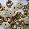 Carved 2-hole Basic Sewing Button with Checked Patterns NNA0YYB-1