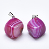 Natural Banded Agate/Striped Agate Pendants G-T122-19B-2