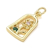 Brass with Rhinestone Pendants KK-CBAD872-01G-11-2