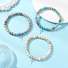 3Pcs 201 Stainless Steel Cross Charm Bracelets BJEW-JB13501-1