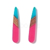 Opaque Resin & Walnut Wood Pendants RESI-M027-12I-1