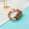 Mixed Stone Beads Finger Ring for Girl Women RJEW-JR00383-3
