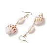 304 Stainless Steel Shell Shape with Tortoise & Starfish Dangle Earrings EJEW-JE06265-04-5