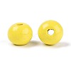 Spray Painted Round Natural Schima Wood Beads WOOD-A018-8mm-04-2