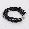 Dyed & Heated Black Agate  Multi-strand Bracelets BJEW-L488-02-1