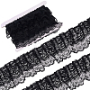 10M Double Layer Polyester Flower Lace Trim Ribbon OCOR-GF0004-58B-1