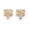 Brass Micro Pave Cubic Zirconia Letter Links X-ZIRC-I042-16G-T-1