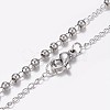 Non-Tarnish 304 Stainless Steel Rosary Bead Necklaces NJEW-I205-14P-4