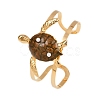Turtle 304 Stainless Steel Enamel Cuff Bangles for Women BJEW-A049-04C-G-4