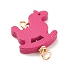 Spray Painted Wood Connector Charms PALLOY-JF01427-02-3