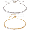 4Pcs 2 Colors Clear Cubic Zirconia Tennis Bracelet BJEW-HY0001-01-1