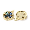 Brass Micro Pave Clear Cubic Zirconia Pendants KK-C045-20G-2