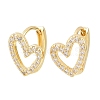 Hollow Heart Brass Micro Pave Clear Cubic Zirconia Hoop Earrings EJEW-D348-10G-2