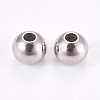 Tarnish Resistant 304 Stainless Steel Smooth Round Beads STAS-M006-01A-2