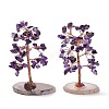 Natural Amethyst Chips & Agate Pedestal Display Decorations DJEW-A001-04J-1