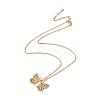 Initial Letter with Butterfly Pendant Necklace NJEW-C026-01G-H-2
