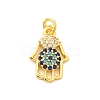 Real 18K Gold Plated Rack Plating Brass Micro Pave Cubic Zirconia Pendants Charms KK-S396-01J-1