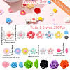 200Pcs 8 Styles Opaque Resin Decoden Cabochons RESI-SP0001-32-2