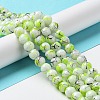 Drawbench & Baking Painted Glass Beads Strands GLAA-S176-12-4