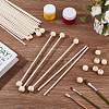 40Pcs Round Wooden Sticks WOOD-BC0001-35-4