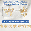 14Pcs 7 Styles Brass Micro Pave Cubic Zirconia Pendants KK-BBC0020-29-2