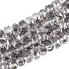 Electroplate Transparent Glass Beads Strands EGLA-N022-04A-D02-1