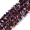 Electroplate Transparent Glass Beads Strands LS-EGLA-Q139-01A-A28-1