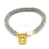 304 Stainless Steel Round Beads Stretch Bracelets FS-WG5A960-04-2