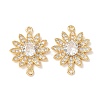Brass Micro Pave Clear Cubic Zirconia Connector Charms CU-CBA4579-05G-D-1
