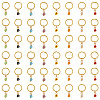 24Pcs 8 Colors Handmade Millefiori Glass & Iron Braiding Hair Pendants Decoration Clips OHAR-AB00009-1