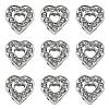 Alloy Heart Slide Charms with Grade A Rhinestones ALRI-R034-06-1
