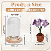 1 Set Glass Cloche Bell Jar Terrarium with 1Pc Handmade Knitting Crochet Artificial Myosotis Sylvatica Potted DJEW-WR0001-01A-2
