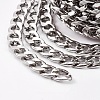 Non-Tarnish 3.28 Feet 304 Stainless Steel Cuban Link Chains X-CHS-E013-17B-1