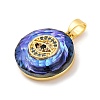 Brass Pendants with Cubic Zirconia and Glass KK-D536-21G-02-2