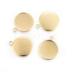 Rack Plating 304 Stainless Steel Pendant Cabochon Settings X-STAS-F191-14G-F-1