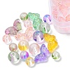 410Pcs 15 Style Transparent Spray Painted Glass Beads GLAA-YW0001-81-2