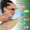 24Pcs 6 Colors Handmade Polymer Clay Finger Rings CLAY-TA0002-12-8