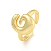 Brass Letter Open Cuff Rings for Women RJEW-G313-01G-G-1