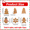 48Pcs 4 Styles Christmas Plastic Cabochons FIND-SC0011-29-2