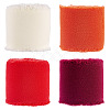 4 Rolls 4 Colors Frayed Polyester Ribbon OCOR-TA0002-87D-1