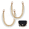 Aluminum & White Plastic Imitation Pearl Double Layer Decorative Purse Chains FIND-WH00670-127B-1
