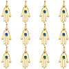 14Pcs Brass Micro Pave Cubic Zirconia Charms ZIRC-BBC0002-45-1