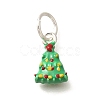 Christmas Theme Brass Enamel Charms KK-R212-15A-P-1