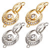 Beebeecraft 6 Sets 2 Colors Rack Plating Brass Pave Clear Cubic Zirconia Fold Over Clasps KK-BBC0005-64-1