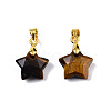 Natural Tiger Eye Charms X-G-N326-142-01-2