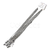 12Pcs 2.4MM 304 Stainless Steel Textured Cable Chain Necklaces for Men Women NJEW-H093-18P-04-4