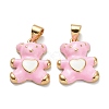 Brass Enamel Pendants KK-A153-06G-B-2