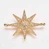 Brass Micro Pave Cubic Zirconia Links ZIRC-P049-17G-1