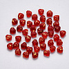 Transparent Spray Painted Glass Beads GLAA-R211-02-E03-1